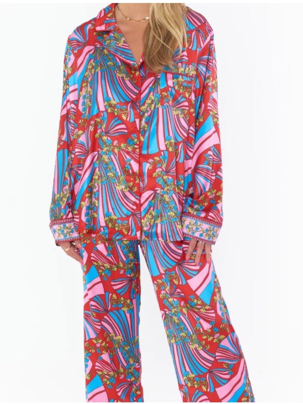 Show Me Your MuMu Positano Paisley Red Classic Pajama Set READ size XXL